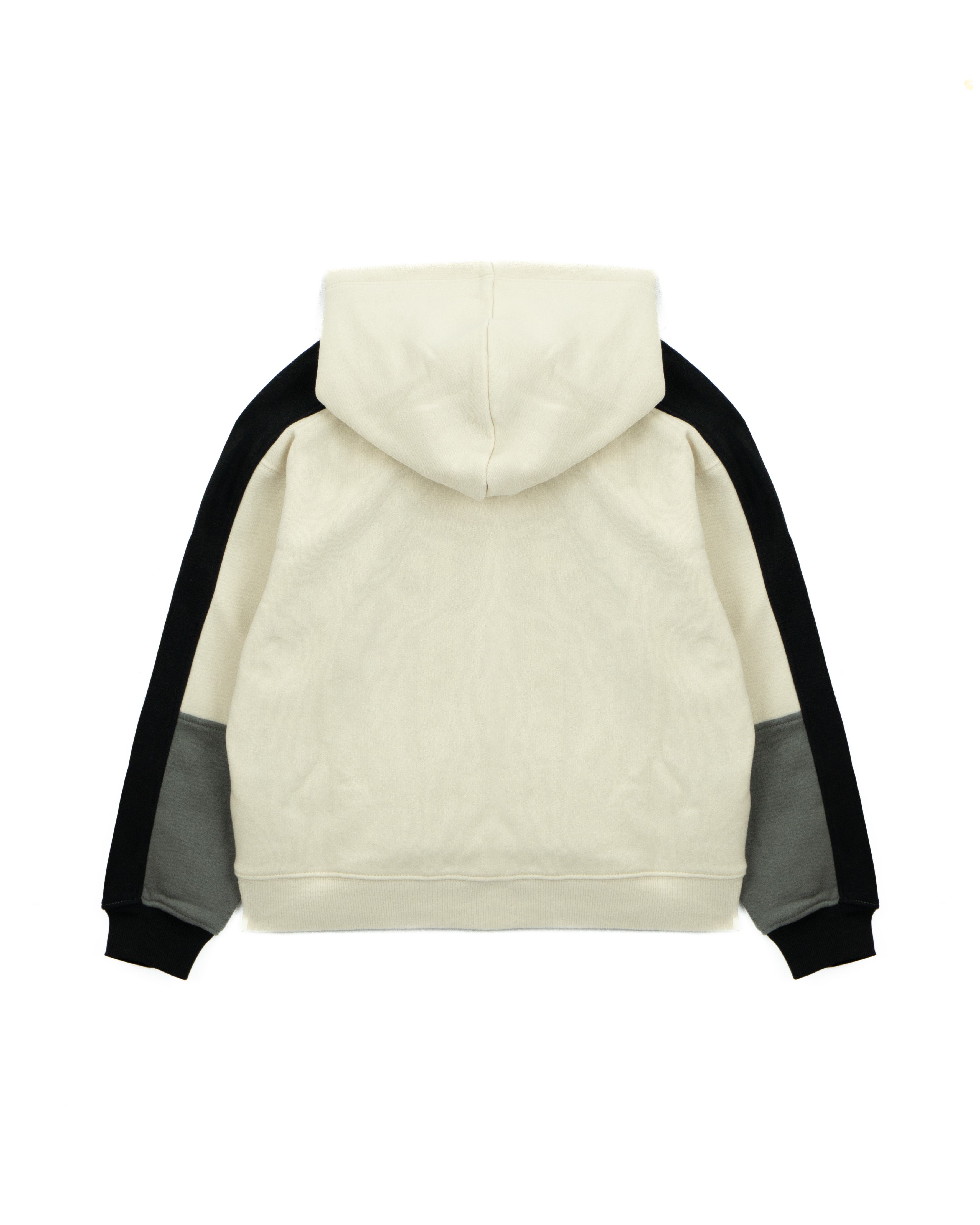 Calvin Klein Kids Felpa con Cappuccio Panna con Dettaglio Nero/Grigio per Bambini