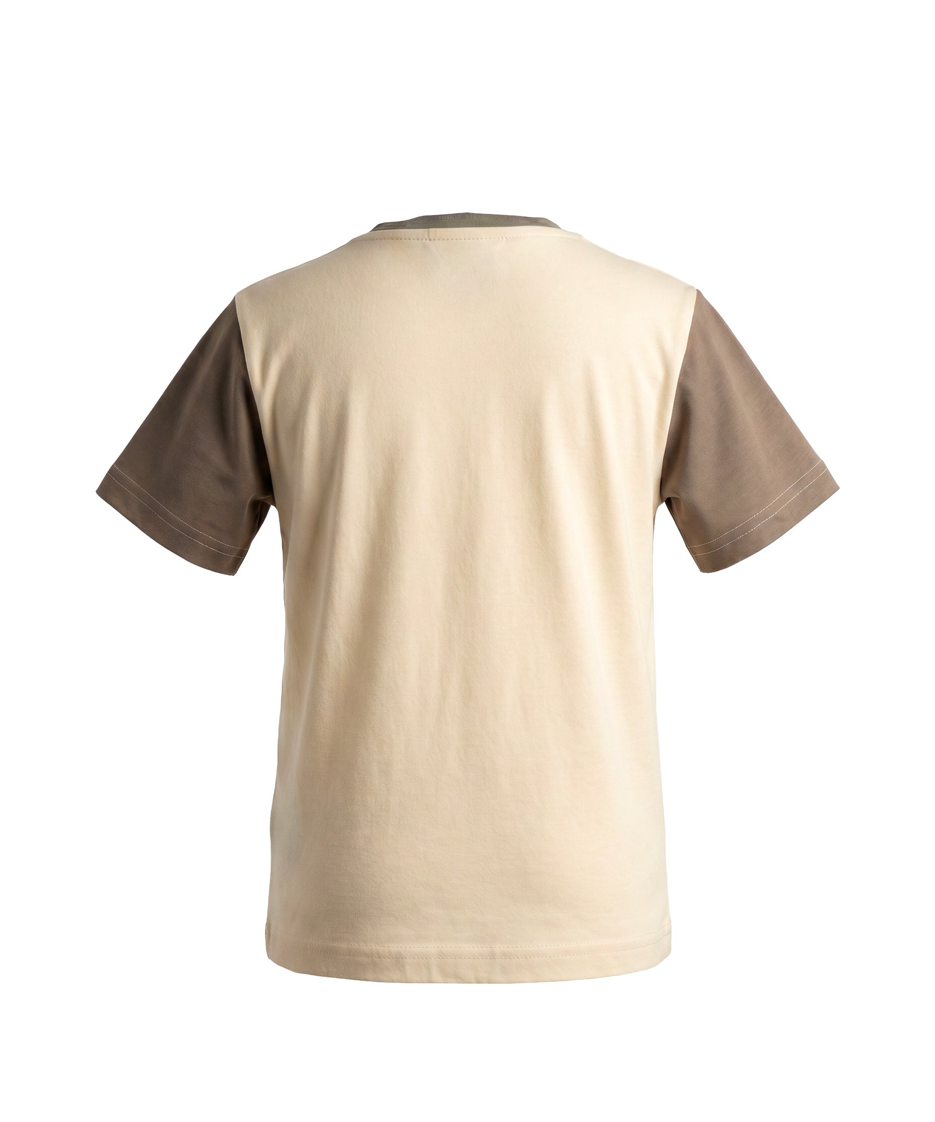 Yes London Kids T-Shirt Beige e Fango con Logo per Bambini