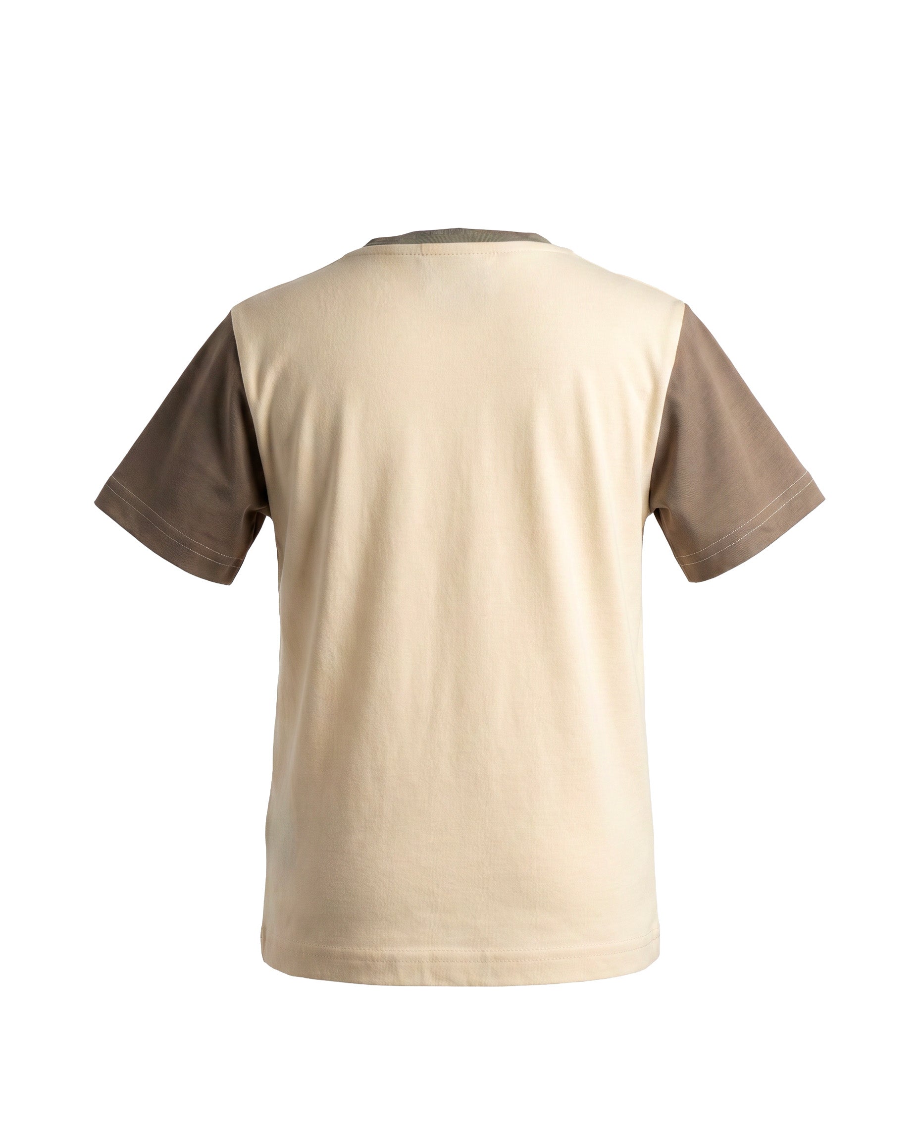 Yes London Kids T-Shirt Beige e Fango con Logo per Bambini