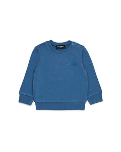 Dsquared2 Kids Felpa Girocollo Lavagna con Logo Sport per Neonati