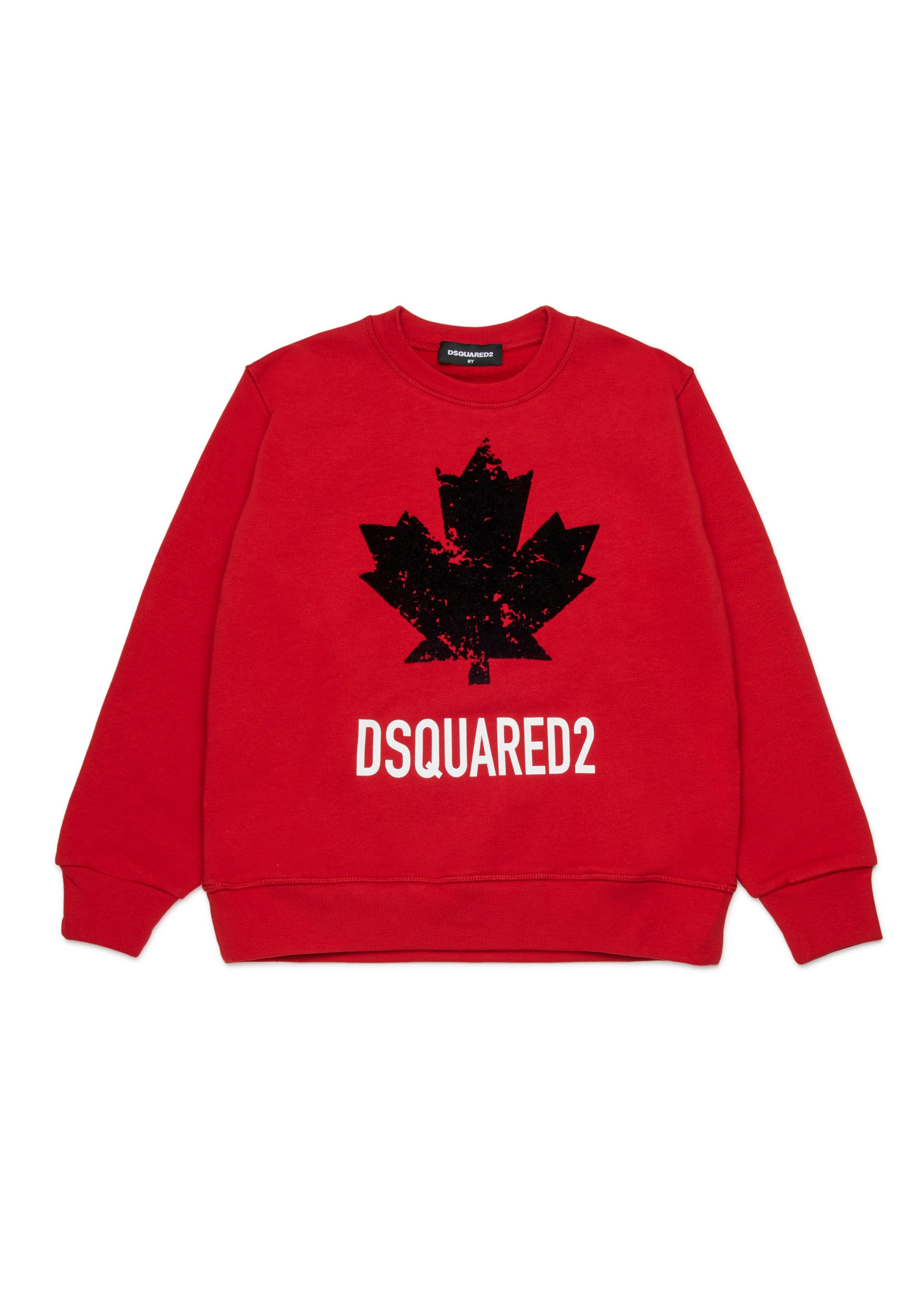 Dsquared2 Kids Felpa Girocollo Rossa con Logo Sport per Bambini
