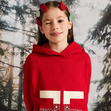 Elisabetta Franchi La Mia Bambina Felpa Rosso con Logo Milk e Strass per Bambine
