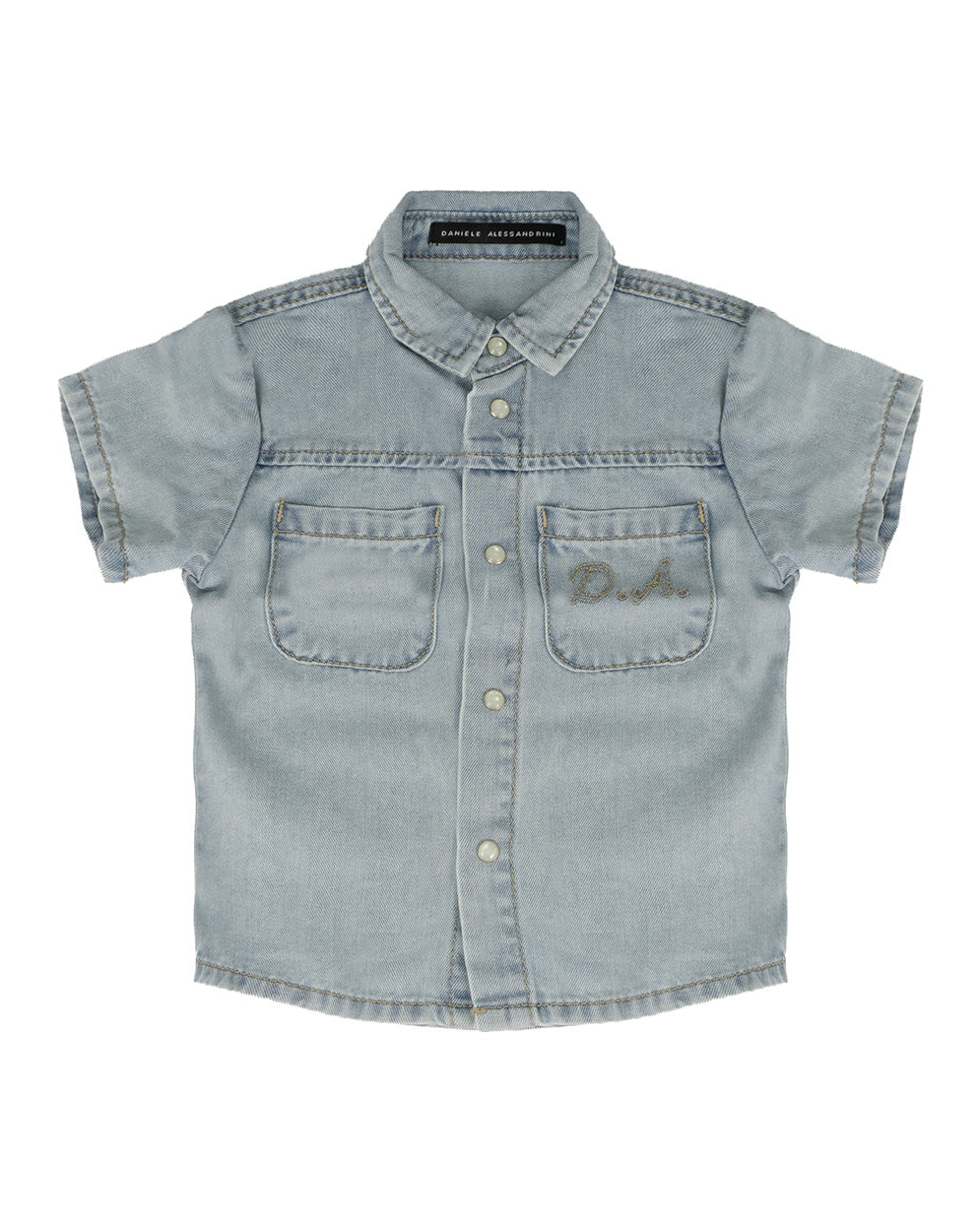 Daniele Alessandrini Kids Camicia in Denim con Logo per Neonati