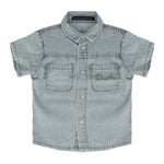 Daniele Alessandrini Kids Camicia in Denim con Logo per Neonati