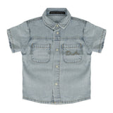 Daniele Alessandrini Kids Camicia in Denim con Logo per Neonati