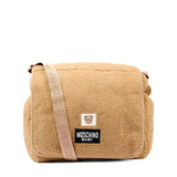 Moschino Kids Borsa Fasciatoio Beige in Teddy con Logo e Tracolla Unisex