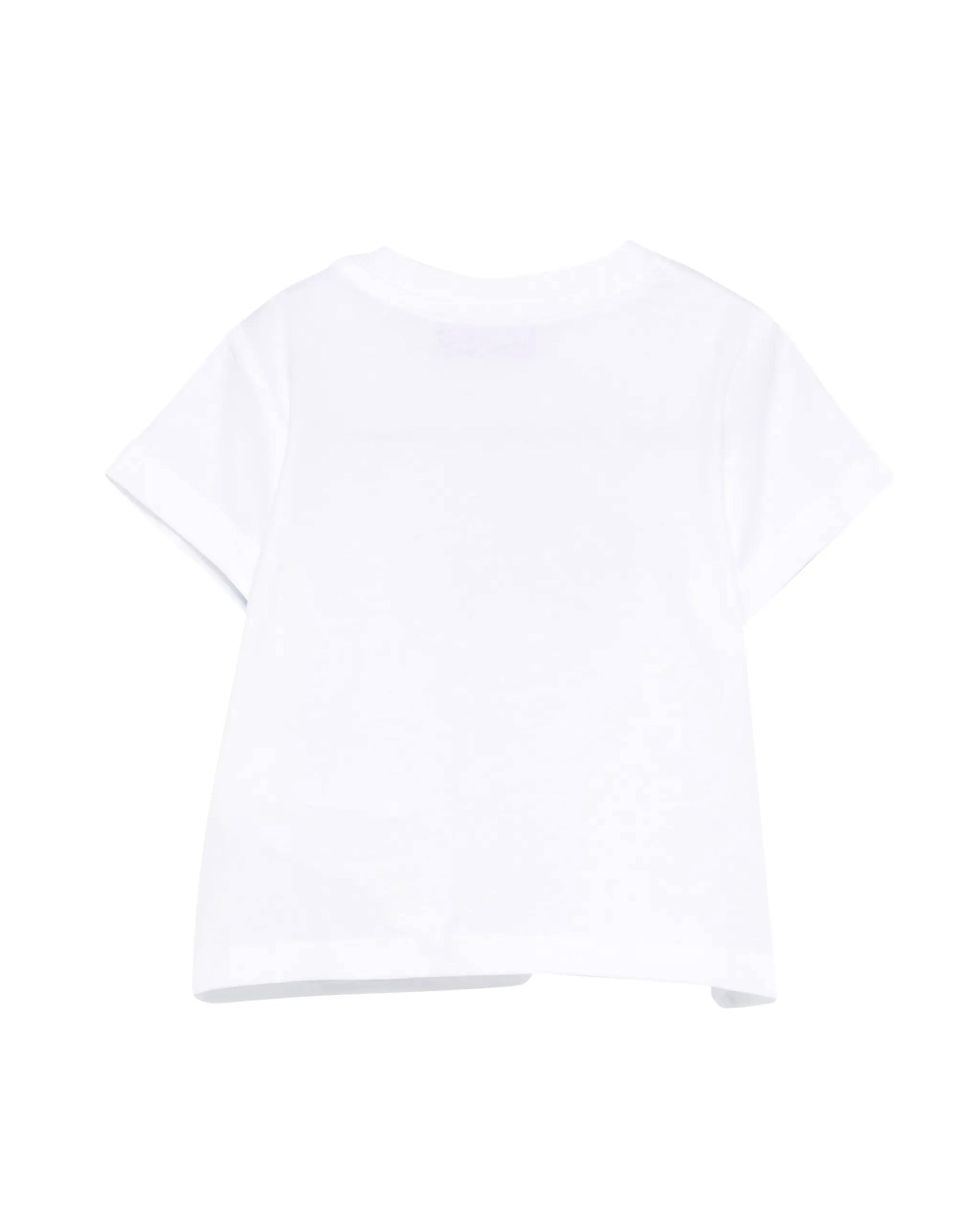 Moschino Kids T-Shirt Bianco con Logo Teddy Bear per Neonati