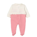 Elisabetta Franchi La Mia Bambina Tutina Avorio/ortensia con Ricamo Logo per Neonate