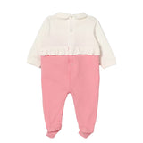 Elisabetta Franchi La Mia Bambina Tutina Avorio/ortensia con Ricamo Logo per Neonate