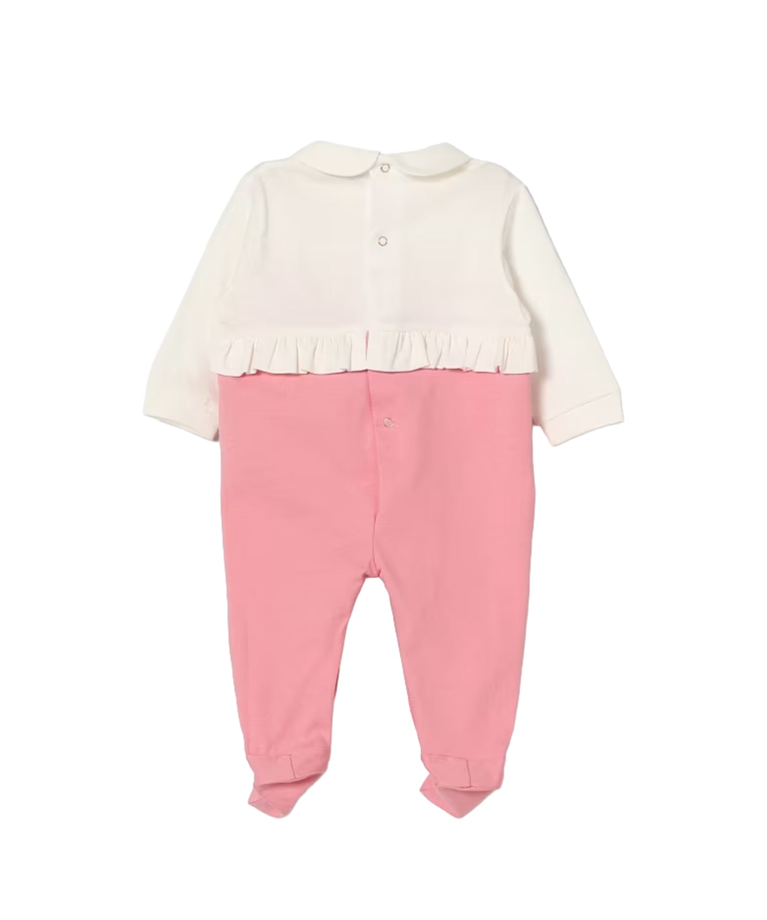 Elisabetta Franchi La Mia Bambina Tutina Avorio/ortensia con Ricamo Logo per Neonate