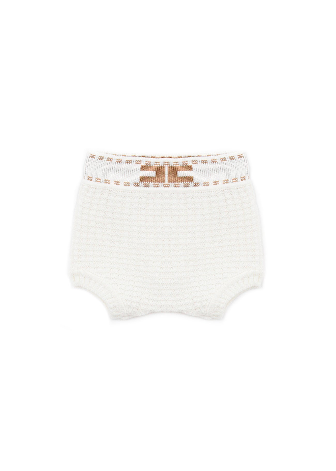 Elisabetta Franchi La Mia Bambina Shorts Avorio In Maglia