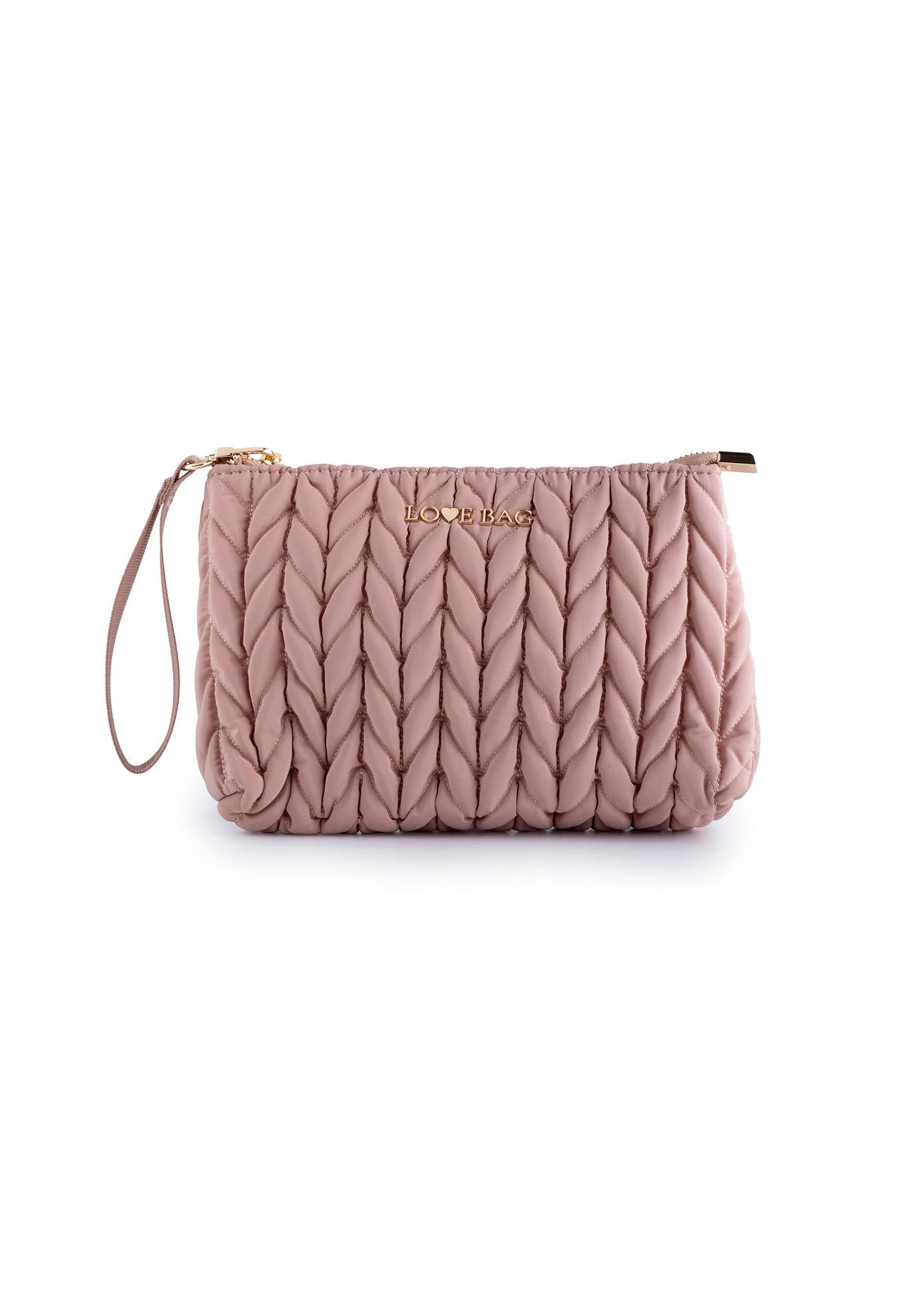 Love Bag Pochette Rosa Intrecciata