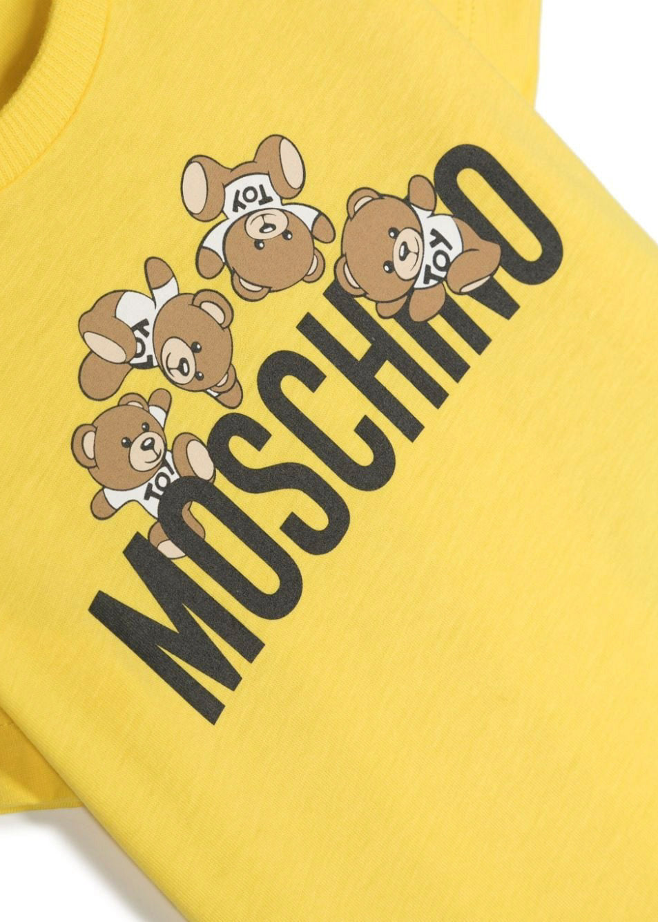 Moschino Kids T-Shirt Gialla con Motivo Teddy Bear per Neonate (DETTAGLIO)