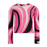 Emilio Pucci Kids T-Shirt a Maniche Lunghe Fantasia Rosa per Bambine