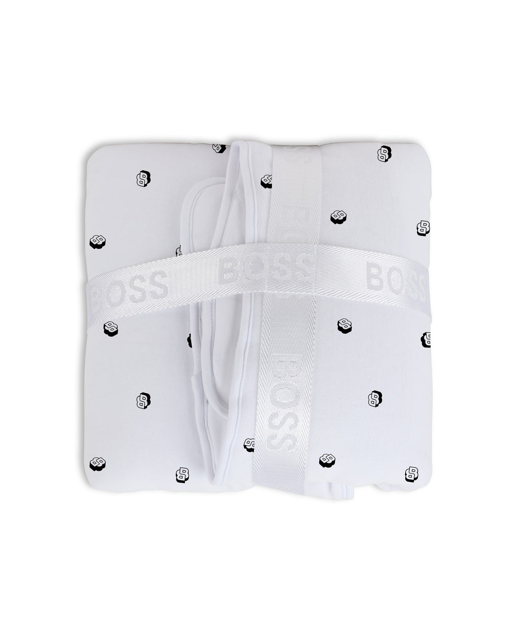 Boss Kids Coperta Bianca con Grafica a Pois per Neonati