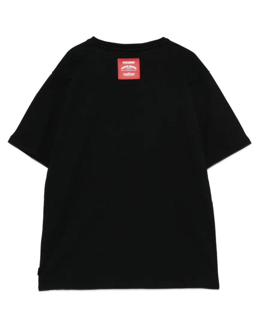 Sprayground Kids T-Shirt Nero con Stampa per Bambini