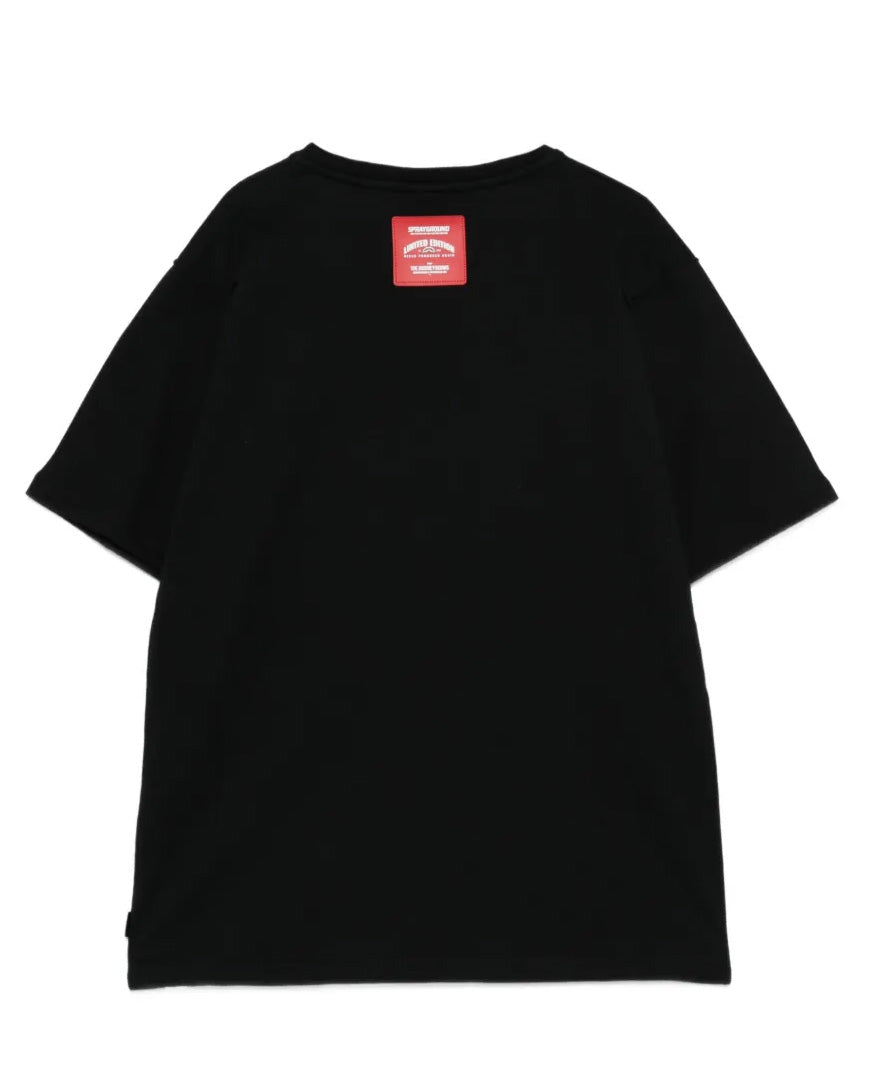 Sprayground Kids T-Shirt Nero con Stampa per Bambini