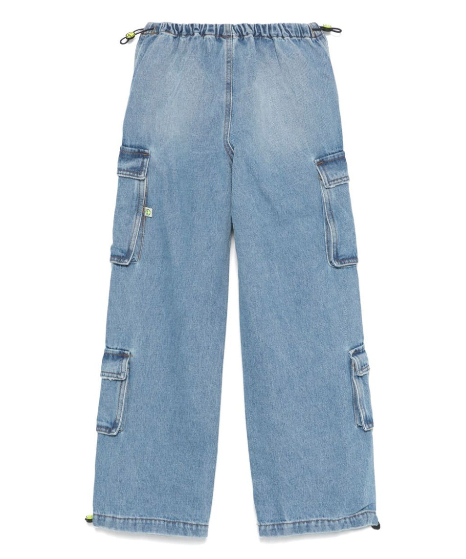 Barrow Kids Jeans Cargo Denim Chiaro per Bambini (retro)