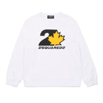 Dsquared2 Kids Felpa Girocollo Bianca con Stampa D2 Leaf per Bambini