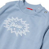 Diesel Kids Felpa Azzurro Polvere con Stampa per Neonati