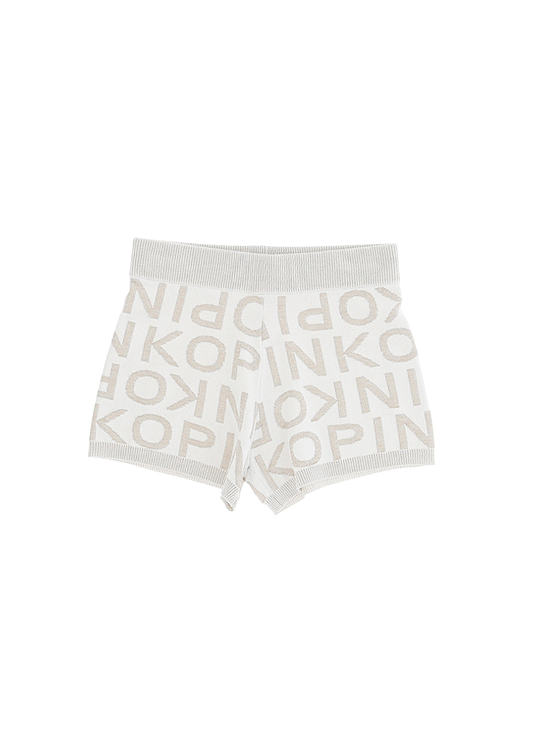 Pinko Kids Short Tricot Bianco con Logo All Over per Bambine