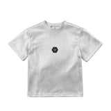 Philipp Plein Kids T-Shirt Argento a Costine con Logo per Bambine