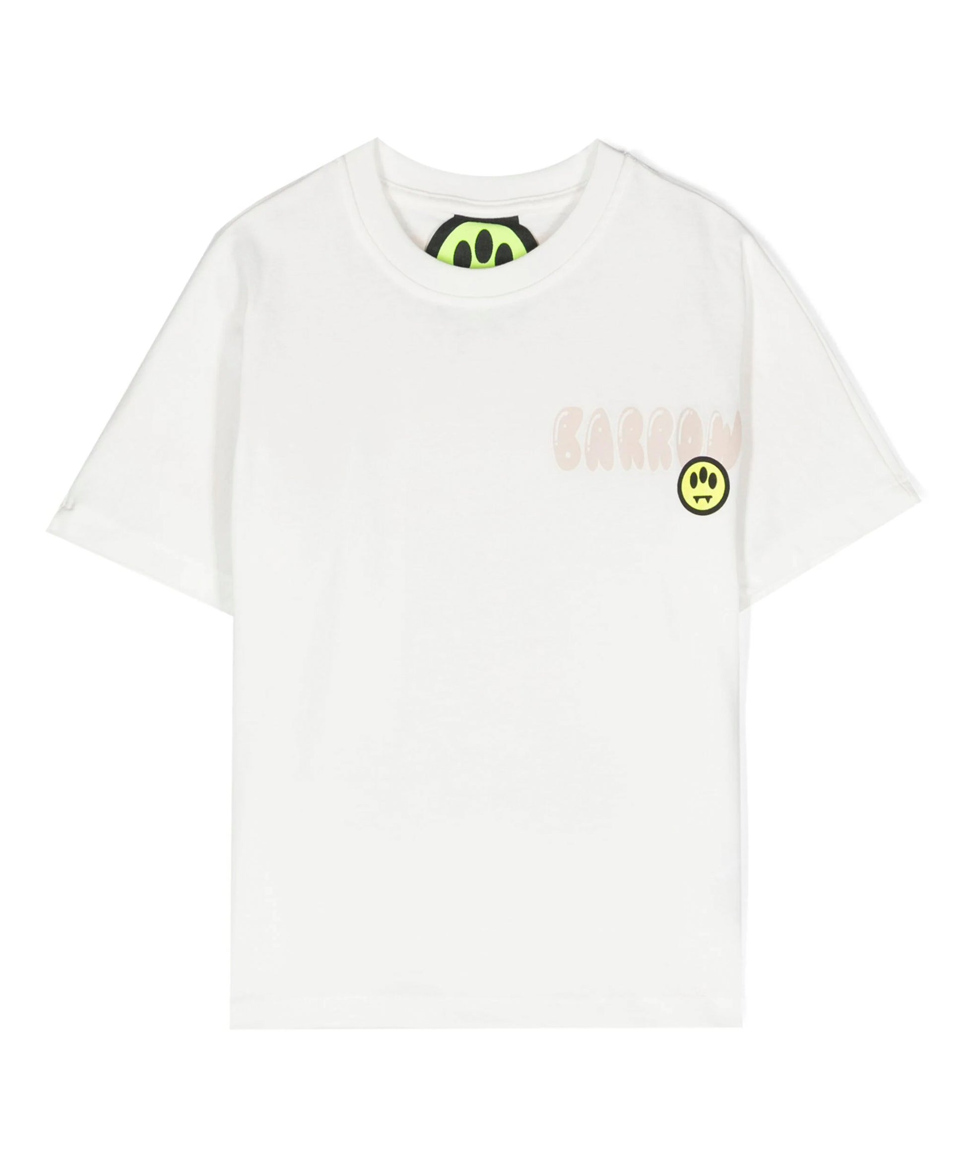 Barrow Kids T-shirt Bianca con Stampa Logo e Orsetto fronte