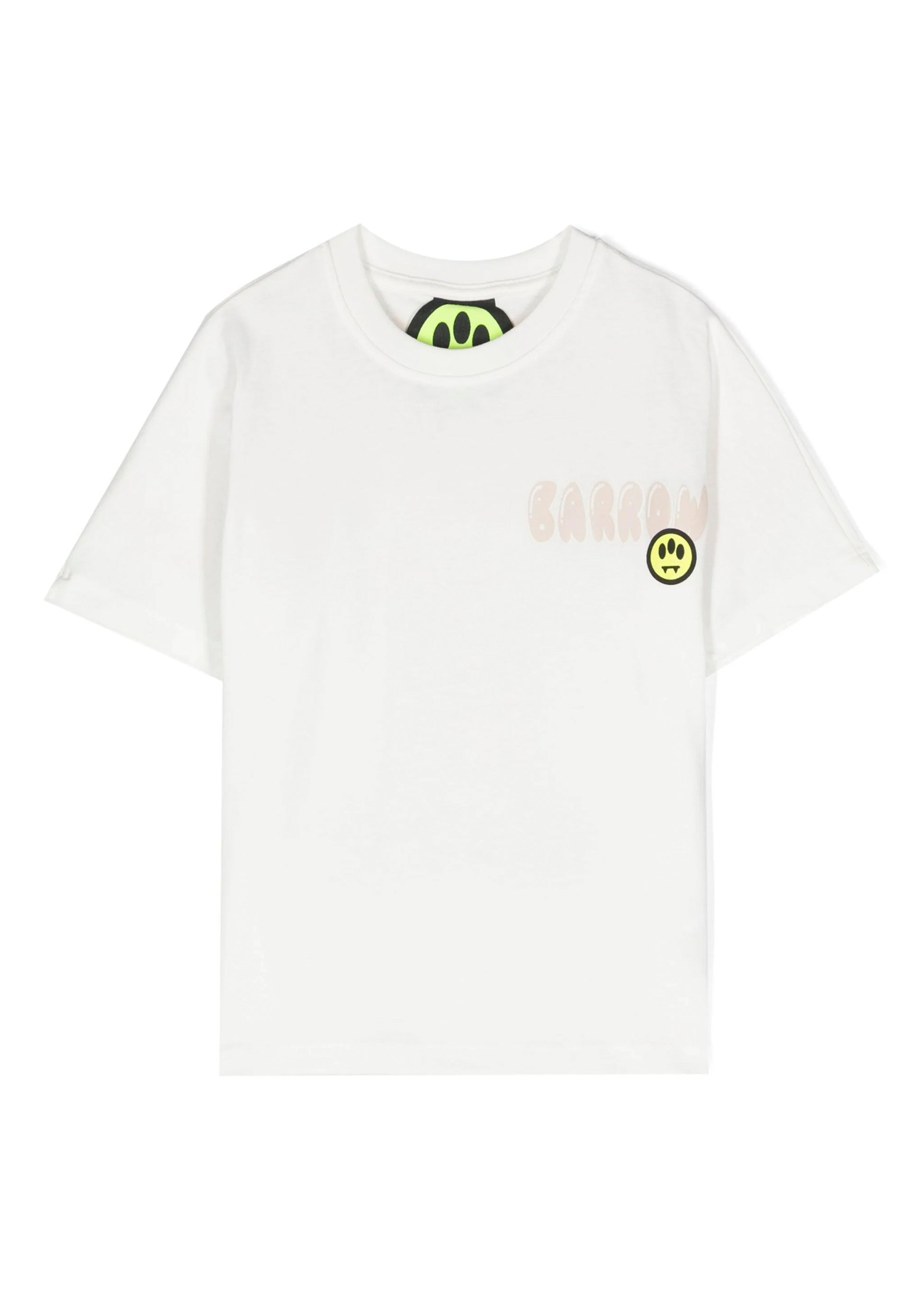 Barrow Kids T-shirt Bianca con Stampa Logo e Orsetto fronte