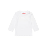 Diesel Kids T-shirt Maniche Lunghe Bianca con Logo Strass per Neonate
