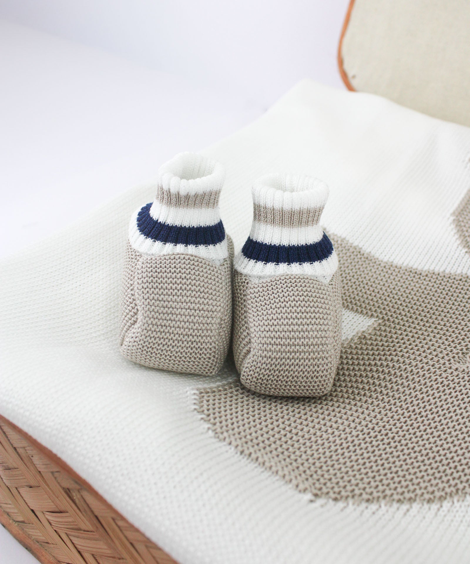 Marlù Scarpine Noce/Bianco/Blu per Neonati