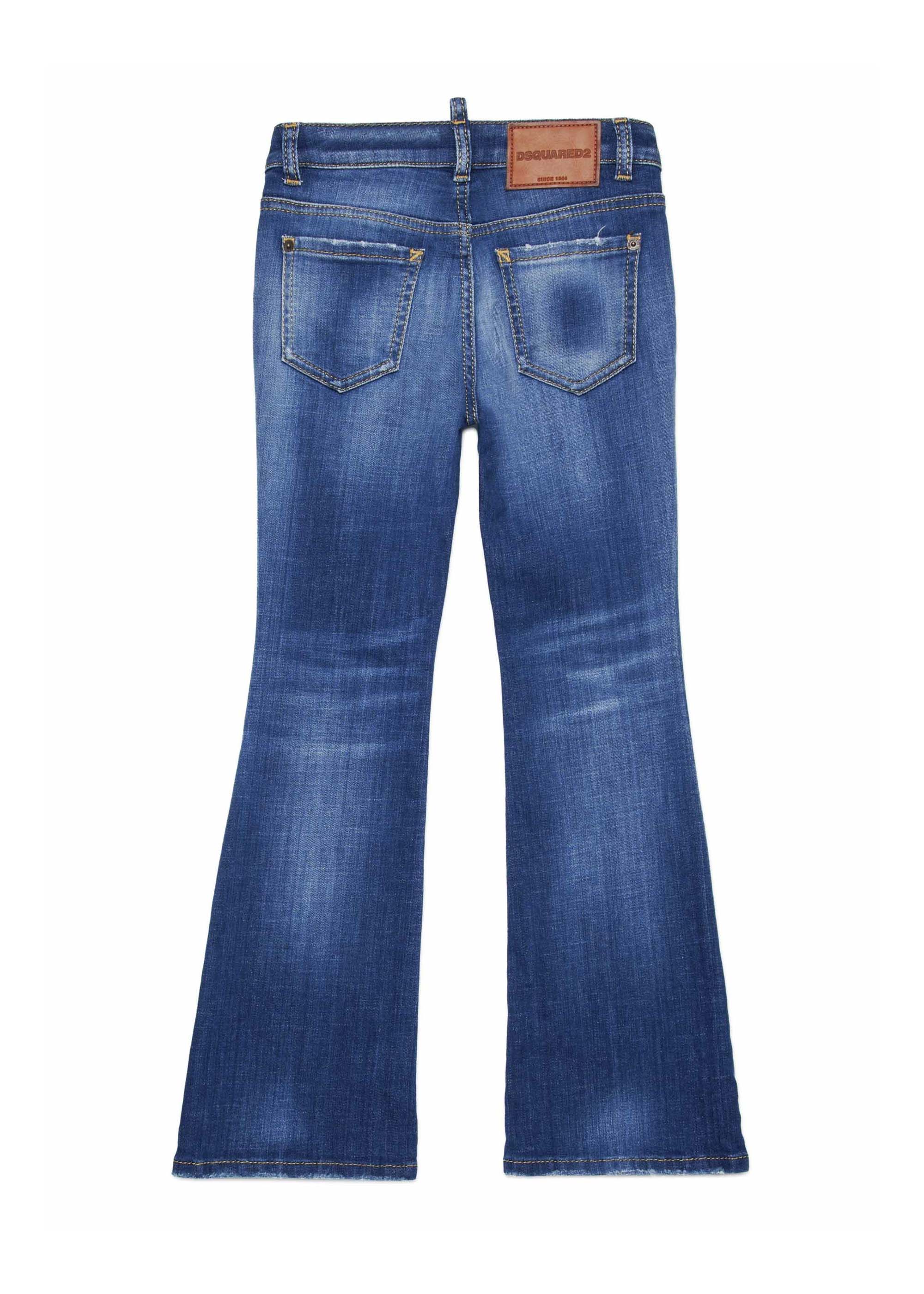 Dsquared2 Kids Jeans Denim Bootcut Flare Twiggy per Bambine (retro)