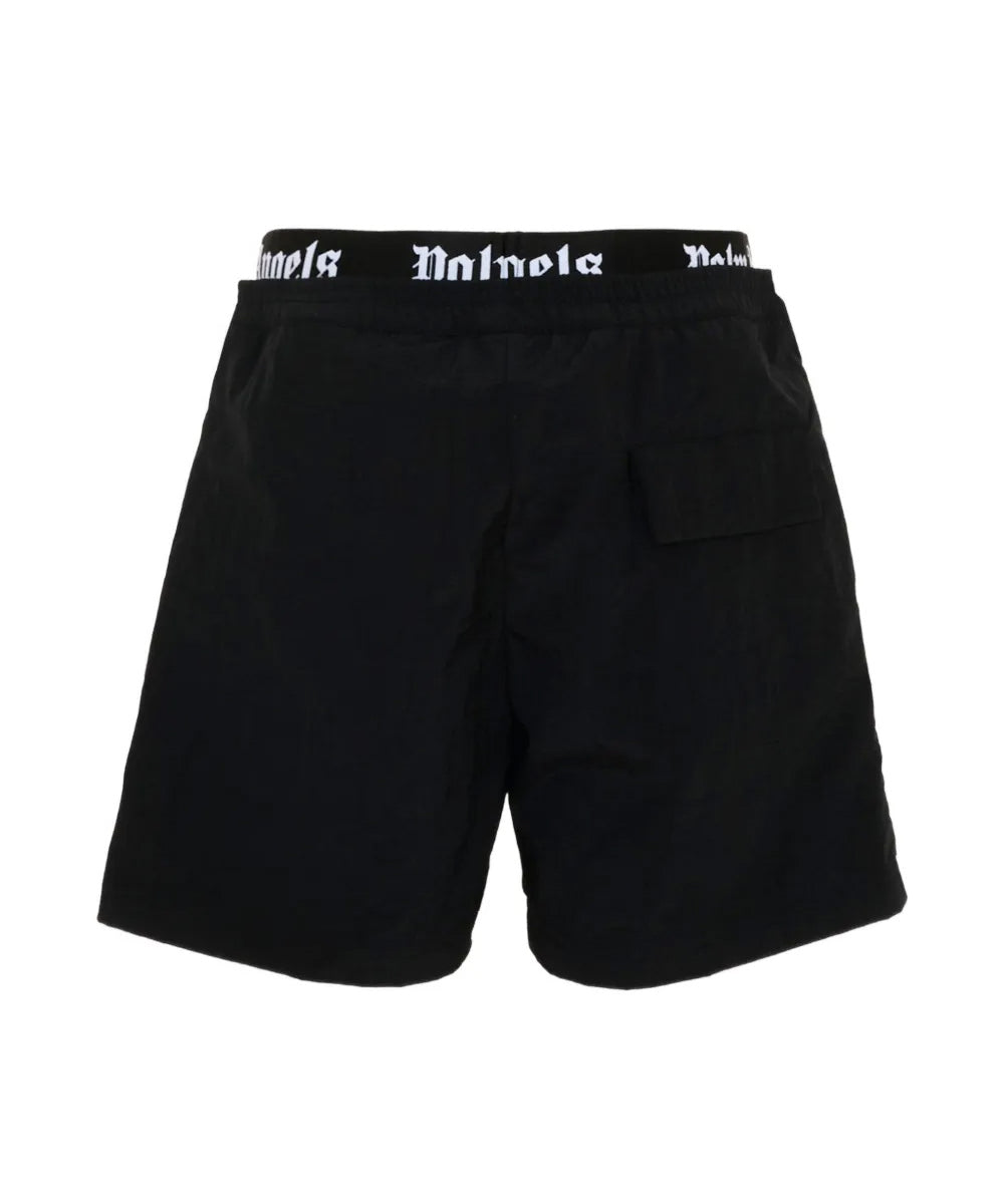 Palm Angels Kids Costume Nero con Banda Logata per Bambini