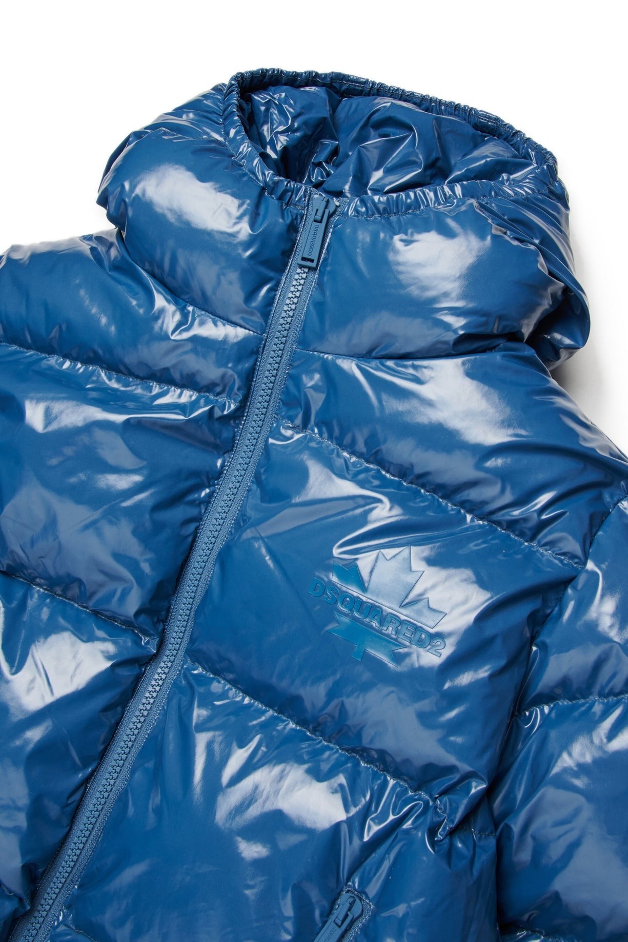 Dsquared2 Kids Giubbino Puffer Lavagna con Maple Leaf per Bambini