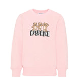 Moschino Kids Felpa Rosa con Logo Teddy Bear per Bambine