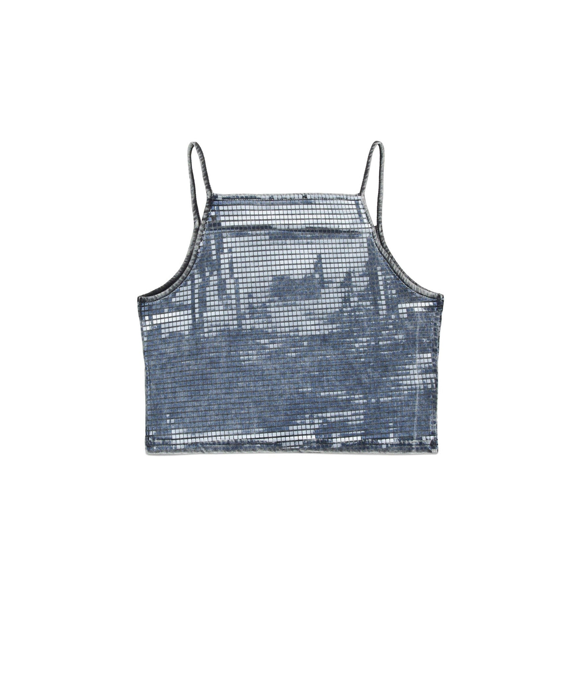 Diesel Kids Top Nero Mylar con Pailettes per Bambine