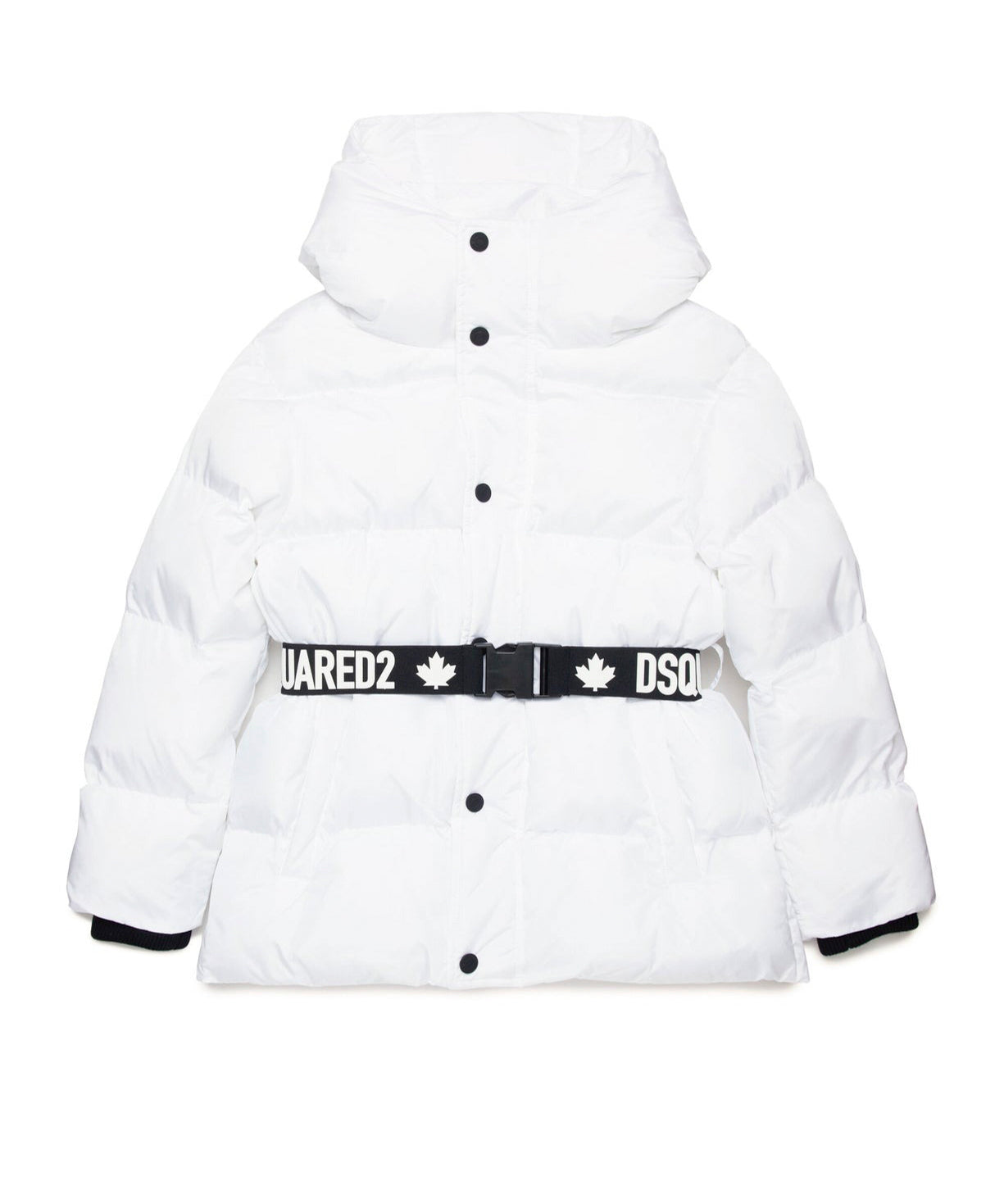 Dsquared2 Kids Giubbino Trapuntato Bianco Avvitato per Bambine