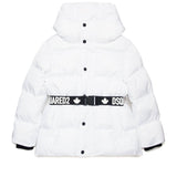 Dsquared2 Kids Giubbino Trapuntato Bianco Avvitato per Bambine