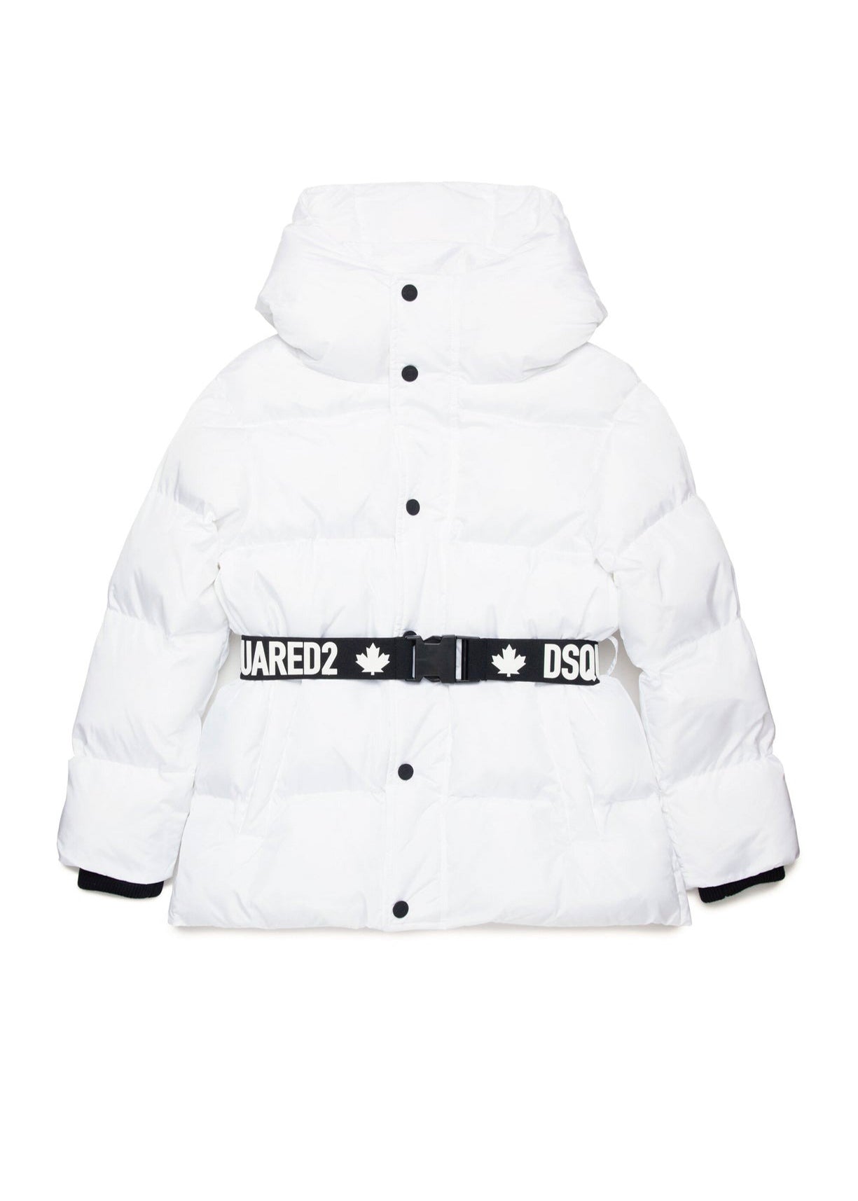 Dsquared2 Kids Giubbino Trapuntato Bianco Avvitato per Bambine