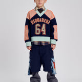 Dsquared2 Kids Maglione Blu Fantasia per Bambini