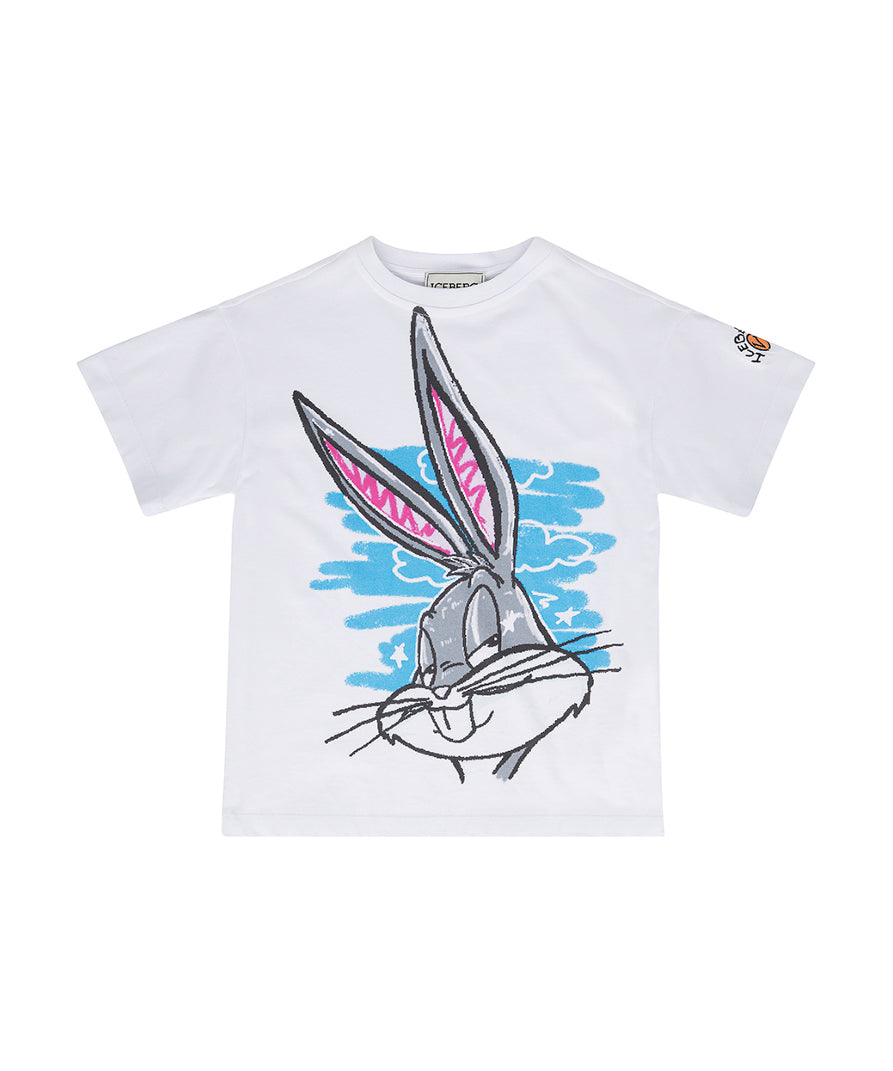 Iceberg Kids T-shirt Bianca con Stampa Bugs Bunny per Bambine