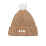 Boss Kids Cappello in Cotone Biscotto per Neonati