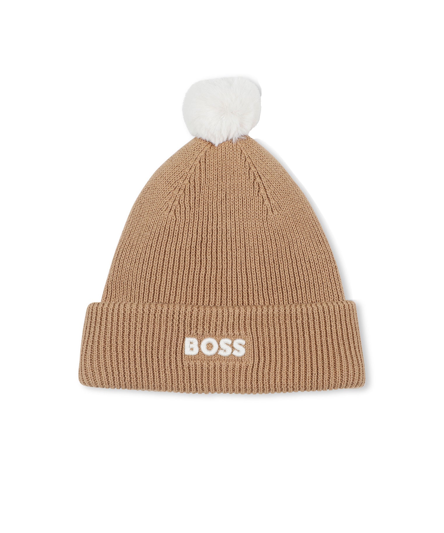 Boss Kids Cappello in Cotone Biscotto per Neonati