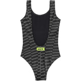Barrow Kids Costume Intero Nero All-Over con Stampa Multicolor per Bambine