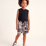 Sensi Kids Black Fluo White Double Band Sandal for Children