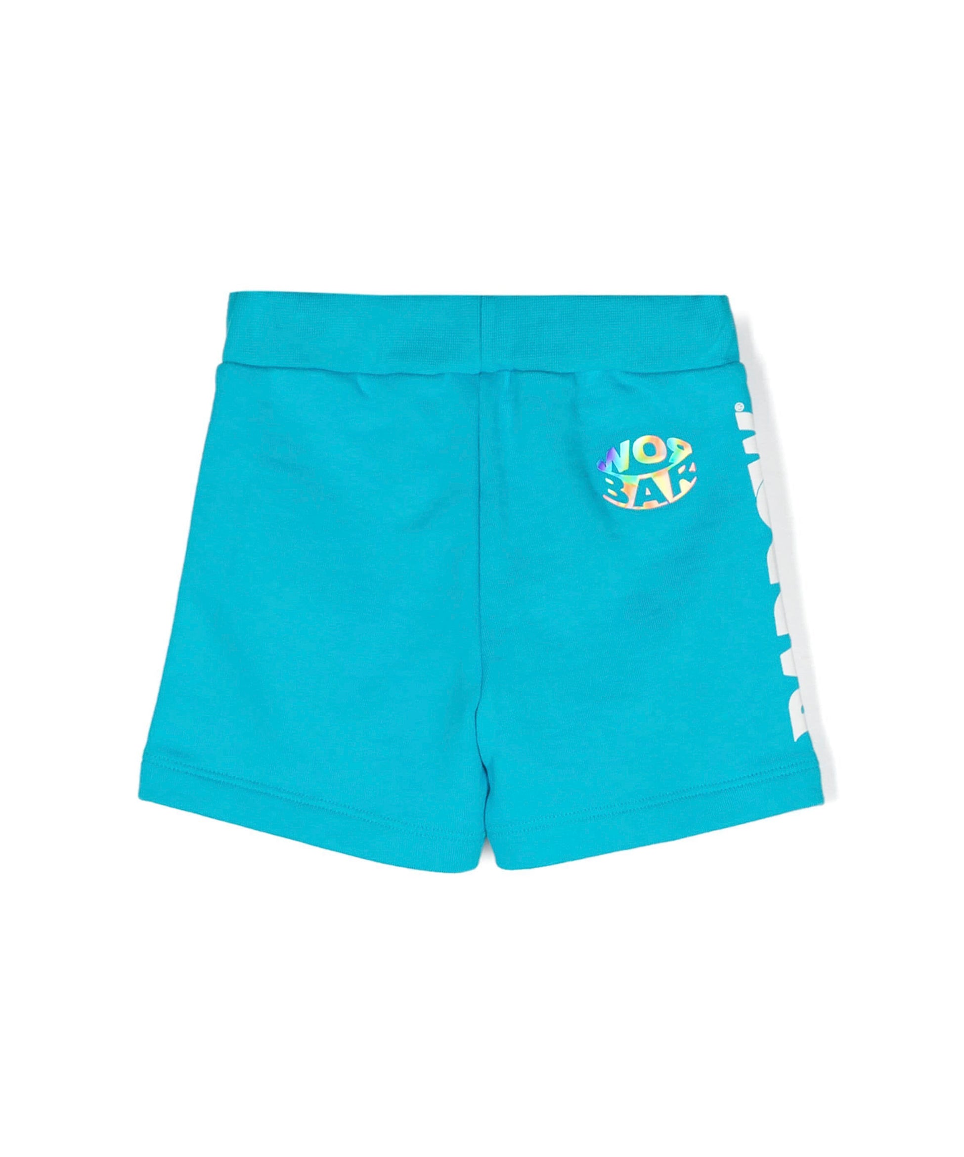 Barrow Kids Short Turchese con Stampa Logo retro