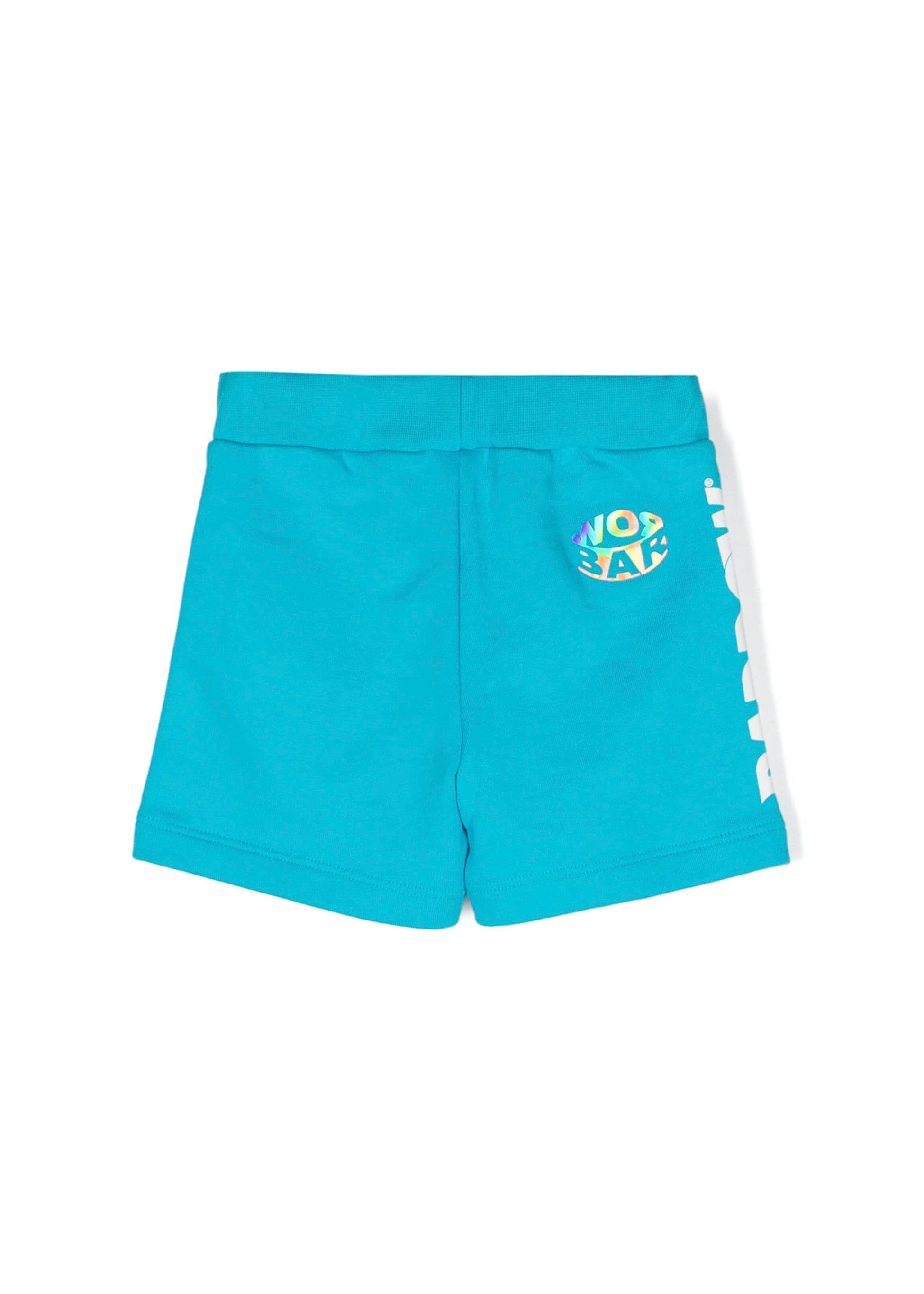 Barrow Kids Short Turchese con Stampa Logo retro