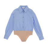 Pinko Kids Camicia Body con Ricamo Oxford per Bambine