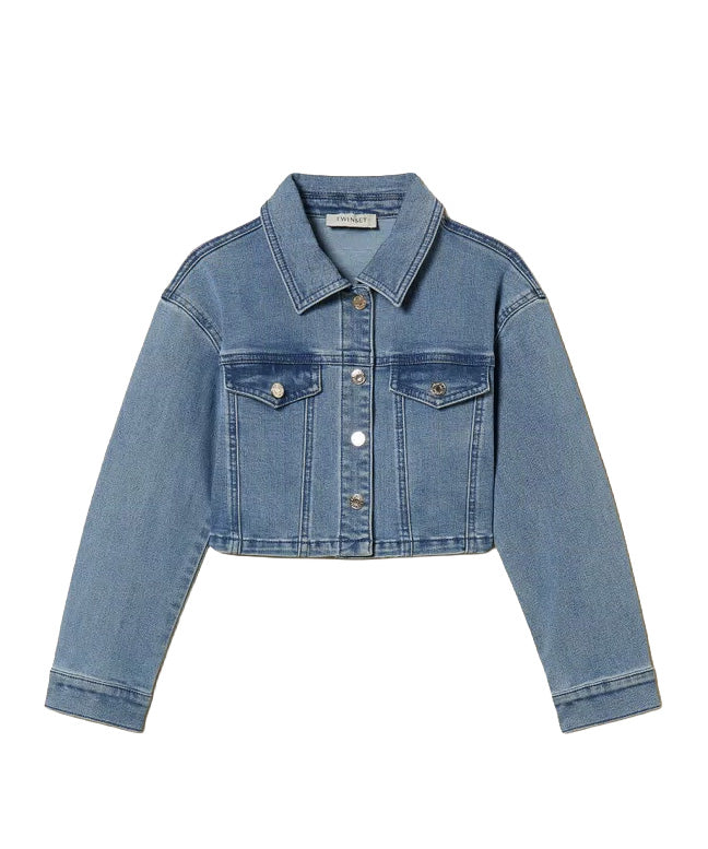 Twinset Kids Giubbino in Denim con Tasche per Bambine