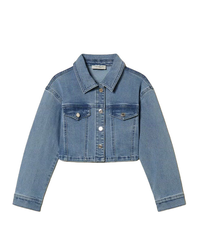 Twinset Kids Giubbino in Denim con Tasche per Bambine
