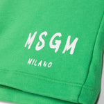 MSGM Kids Bermuda Verde con Logo